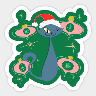 Russian Blue Cat with Pink Ornaments Sticker